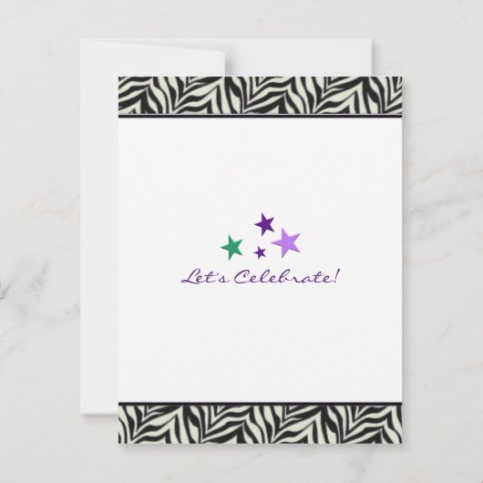 Mardi Gra Theme Birthday Kaart (Achterkant)