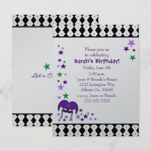 Mardi Gra Theme Birthday Kaart