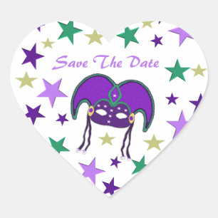 Mardi Gra Theme Save The Date Stickers