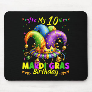 Mardi Gras 10e Verjaardag Vet Dinsdag 10 Jaar Oud Muismat