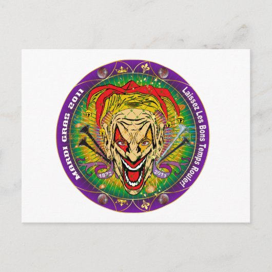 Mardi Gras 2011 Joker-V-3 Briefkaart (Voorkant)