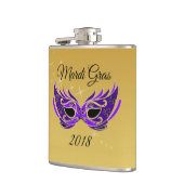Mardi Gras 2018 Mask on Gold Heupfles (Links)