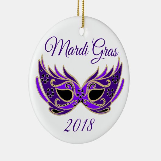 Mardi Gras 2018 Masker Keramisch Ornament (Rechts)