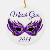 Mardi Gras 2018 Masker Keramisch Ornament (Voorkant)