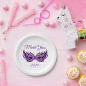 Mardi Gras 2018 Masker Papieren Bordje (Feest)