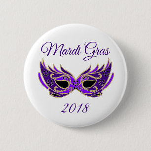 Mardi Gras 2018 Masker Ronde Button 5,7 Cm