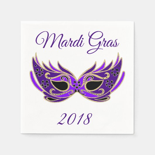 Mardi Gras 2018 Masker Servetten (Voorkant)