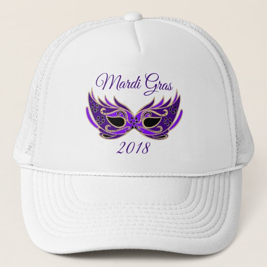 Mardi Gras 2018 Masker Trucker Pet (Voorkant)