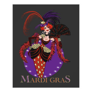 Mardi Gras 2021 dame New Orleans Foto Afdruk
