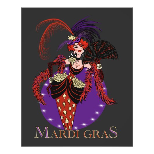 Mardi Gras 2021  dame New Orleans Foto Afdruk (Voorkant)