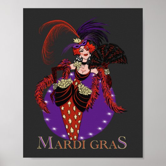 Mardi Gras 2021  dame New Orleans Poster (Voorkant)