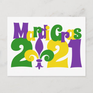 Mardi Gras 2021 fleur-de-lis Briefkaart