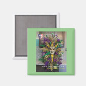 Mardi Gras 2021 Maskallen herdenkingsmagneet Magneet (Voorkant / Achterkant)
