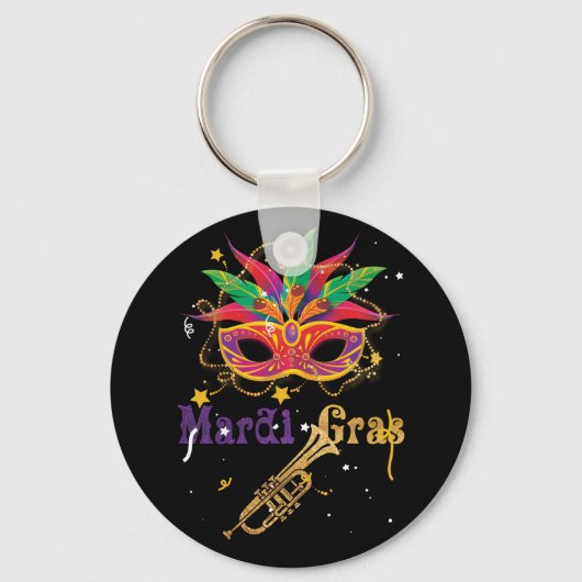 Mardi Gras 2022 Girls Mask Beads New Orleans Sleutelhanger (Voorkant)