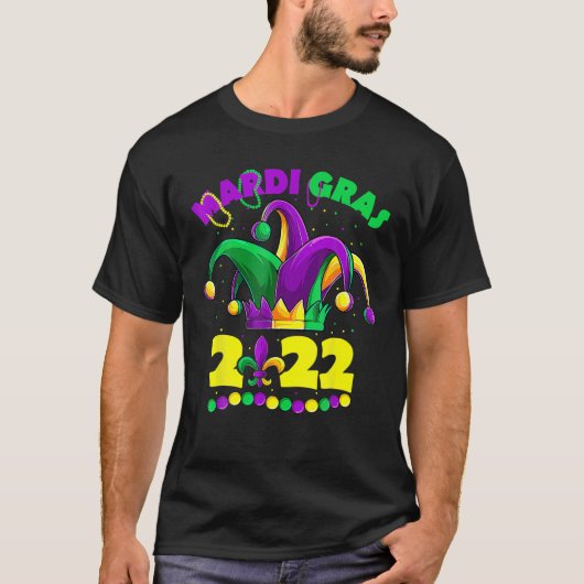 Mardi Gras 2022 Jester Outfit , Kinder Mannen van  T-shirt (Voorkant)