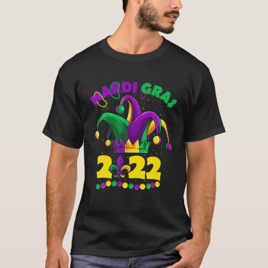 Mardi Gras 2022 Jester Outfit , Kinder Mannen van T-shirt (Voorkant)
