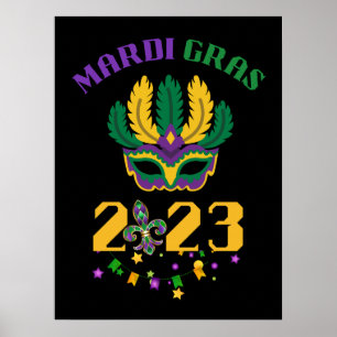 Mardi Gras 2023 Carnaval New Orleans Poster