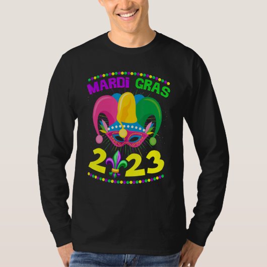 Mardi Gras 2023 Jester Outfit New Orleans Carnaval T-shirt (Voorkant)