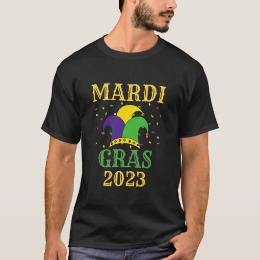 Mardi Gras 2023 Mardi Gras Jester Hat Costume T-shirt (Voorkant)