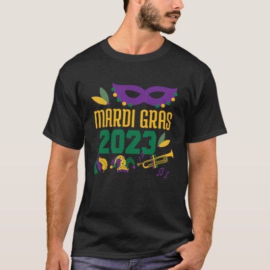Mardi Gras 2023 Party Mardi Festival Parade Bead M T-shirt (Voorkant)