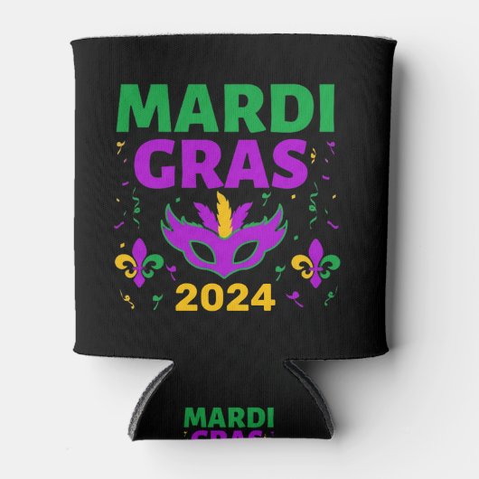 Mardi Gras 2024 gepersonaliseerd Blikjeskoeler (Voorkant)