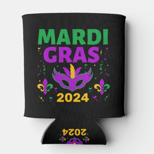 Mardi Gras 2024 gepersonaliseerd Blikjeskoeler (Achterkant)