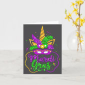 Mardi Gras 2024 Mask Beads New Orlean Party Women Kaart (Gele Bloem)