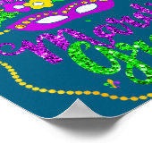 Mardi Gras 2024 Mask Beads New Orlean Party Women  Poster (Hoek)