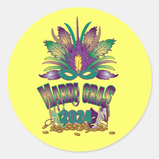 Mardi Gras 2024 Sticker (Voorkant)
