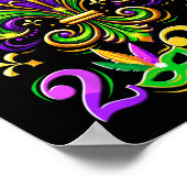 Mardi Gras 2025 Fleur de Lis Mannen Vrouwen Kinder Poster (Hoek)