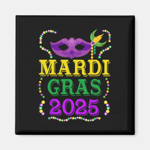 Mardi Gras 2025 Masker Kralen Nieuw Orleans Festiv Magneet