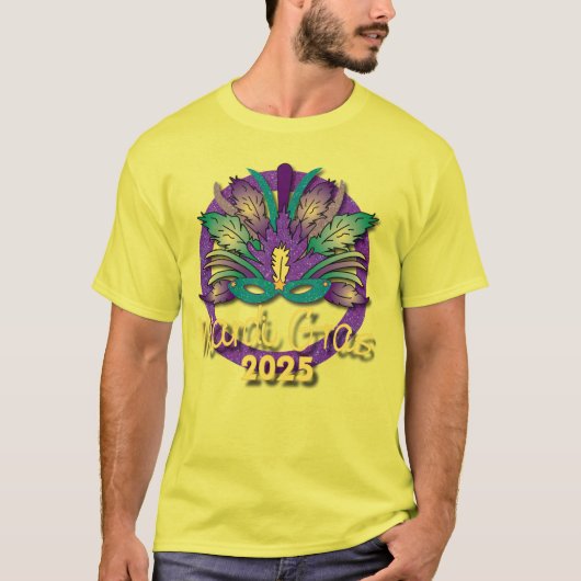 Mardi Gras 2025 Masker T-shirt (Voorkant)