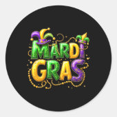 Mardi Gras 2025 Outfits voor mannen Vrouwen Ronde Sticker (Voorkant)