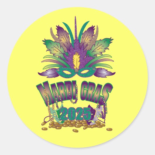 Mardi Gras 2025 Sticker (Voorkant)