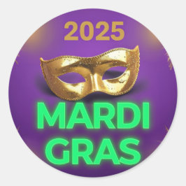 mardi gras 2025 stickerblad ronde sticker