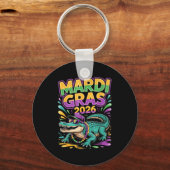 Mardi Gras 2026 Carnaval Alligator Sleutelhanger (Voorkant)