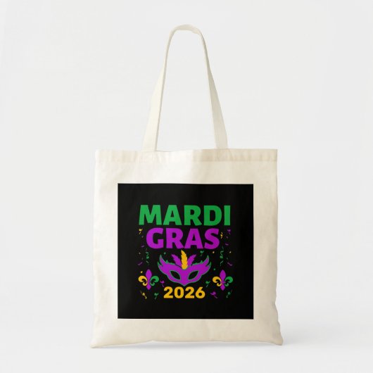 Mardi Gras 2026 Personalized Tote Bag (Voorkant)