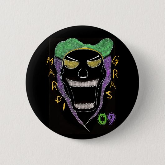 MARDI GRAS 2K9 RONDE BUTTON 5,7 CM (Voorkant)
