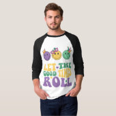 Mardi Gras 3/4 Sleeve Raglan T-shirt (Voorkant volledig)