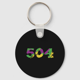 Mardi Gras 504 Nola Retro New Orleans T-shirt Fleu Sleutelhanger