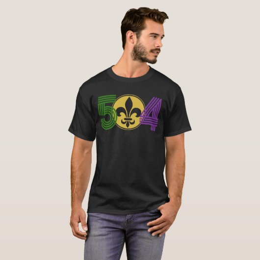 Mardi Gras 504 T-shirt (Voorkant volledig)