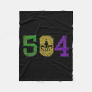 Mardi Gras 504 T Shirt Nola New Orleans Louisiana Fleece Deken
