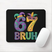 Mardi Gras 67 Bruh Carnaval Masker Jester Hoed Num Muismat (Met muis)