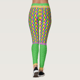 Mardi Gras 6 Diamonds Pop Mode Leggings