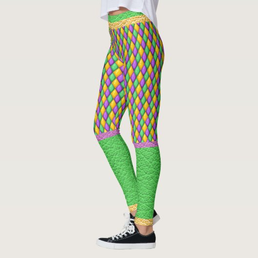 Mardi Gras 6 Diamonds Pop Mode Leggings (Links)
