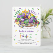 Mardi Gras A little Queen Round Corner Invitation Kaart (Staand voorkant)
