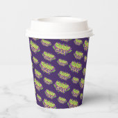 Mardi Gras Aangepast Logo Paars Groenboek Papieren Bekers (Achterkant)