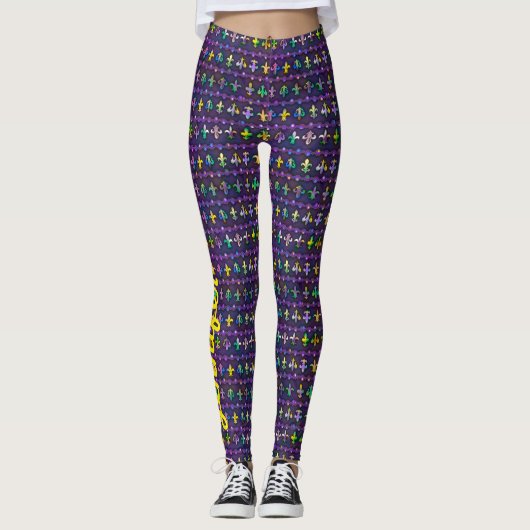 Mardi Gras Aangepaste Leggings Yoga K Uitvoeren Pa (Voorkant)