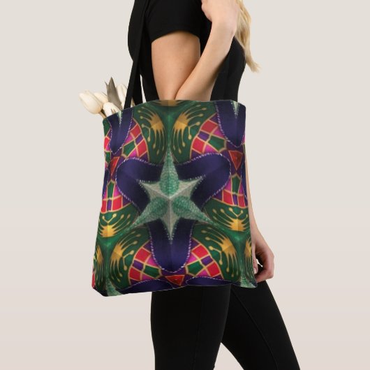 Mardi Gras Abstract kleurrijk Tote Bag (Dichtbij)