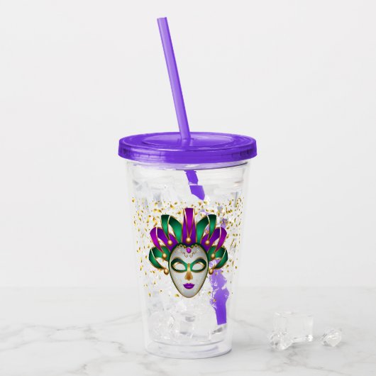 Mardi Gras Acryl Tumbler Drinkbeker (Voorkant ijs)